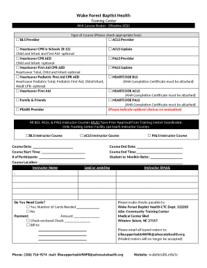 AHA Course Roster Form
