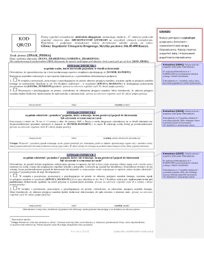Polish Traffic Violation Declaration Form