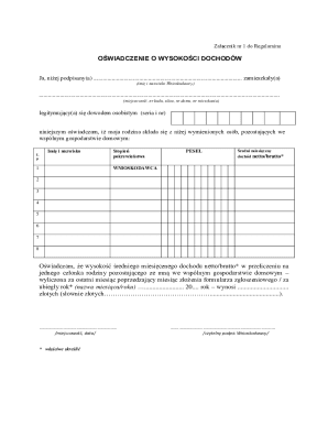 Income Declaration Form