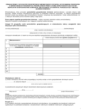 Polish Family Benefits Income Declaration