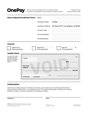 Direct Deposit Enrollment Form
