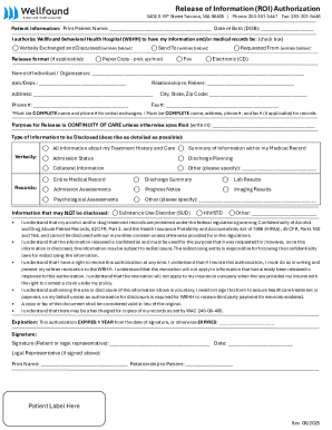 Release of Information Authorization Form