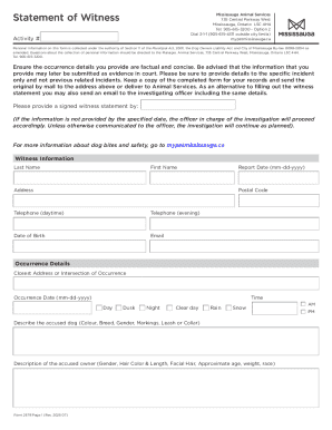 Witness Statement Form 2579