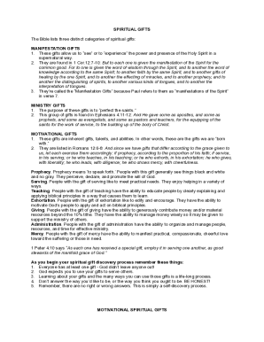 Spiritual Gifts Assessment Form