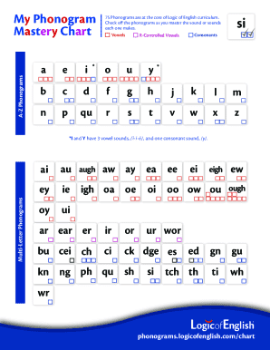 Phonogram Mastery Chart
