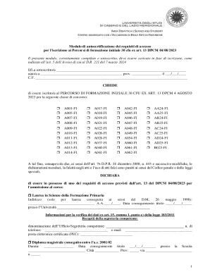 Italian Teacher Training Program Self-Certification Form