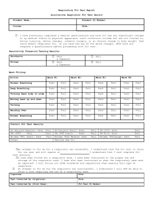 Respiratory Fit Test Report