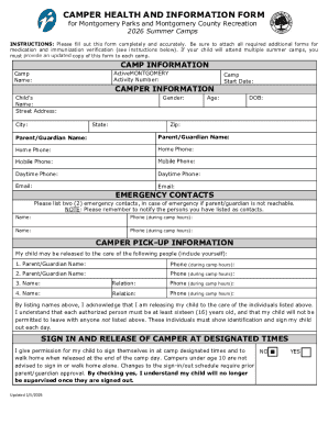 Camper Health and Information Form