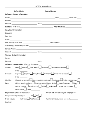 HDDTC Intake Form