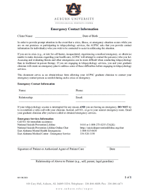 Emergency Contact Information Form