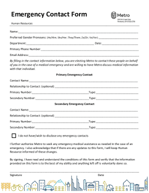 Emergency Contact Form