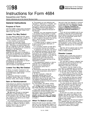 IRS Form 4684 Instructions
