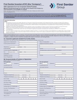OEIC Application Form for Corporate Clients