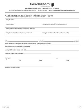 Authorization to Obtain Information Form