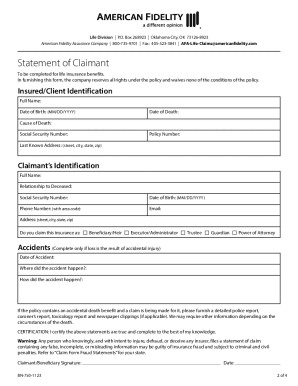 Death Benefit Claim Filing Instructions Form