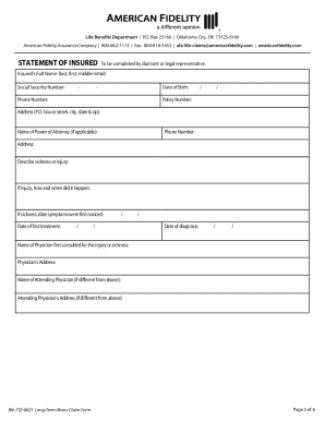 Long-Term Illness Claim Form