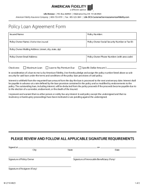Policy Loan Agreement Form