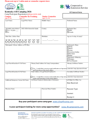 Kentucky 4-H Camping 2026 Participant Registration