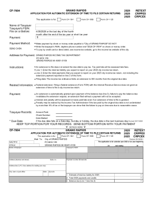 Grand Rapids 2025 Tax Extension Application