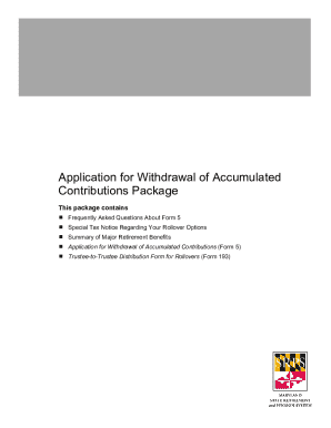 Application for Withdrawal of Accumulated Contributions