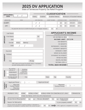 Tennessee Property Tax Relief Application