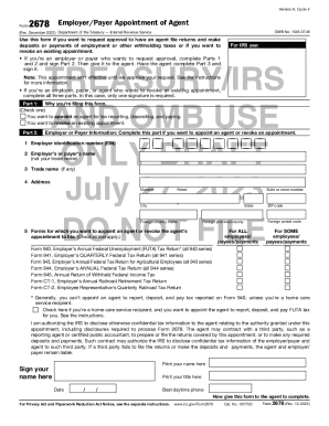 Form 2678 Employer/Payer Appointment of Agent