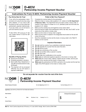 North Carolina Partnership Income Payment Voucher