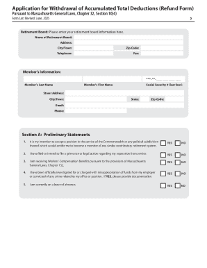 Application for Withdrawal of Accumulated Total Deductions