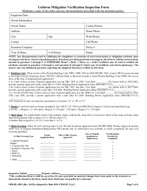 Uniform Mitigation Verification Inspection Form - floir