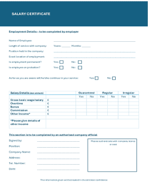Salary Certificate