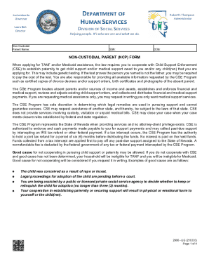 Nevada Non-Custodial Parent Form