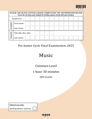 Pre-Junior Cycle Final Examination Music Common Level