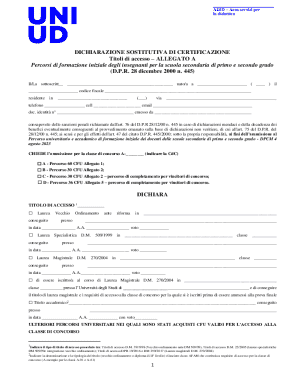 Italian Teacher Training Access Declaration Form