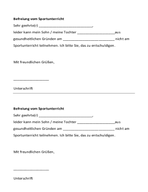 Befreiung vom Sportunterricht