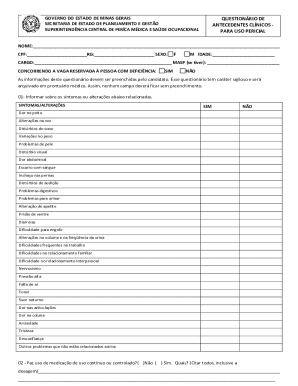 Minas Gerais Clinical History Questionnaire