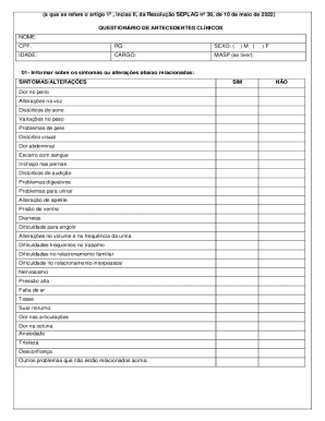 Clinical Background Questionnaire