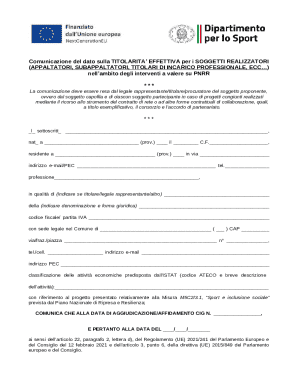 Effective Ownership Communication Form