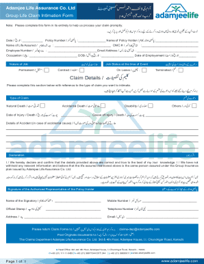 Group Life Claim Intimation Form