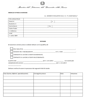Italian School Employment Service Agreement