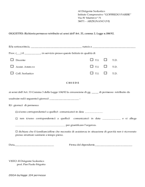 Italian Law 104 Leave Request Form