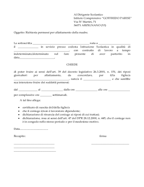 Italian Maternity Leave Request Form