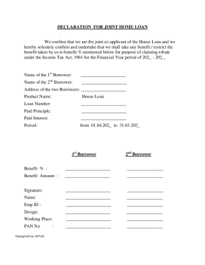 Joint Home Loan Declaration