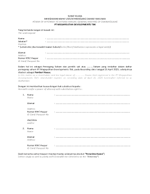 Power of Attorney for Annual General Meeting