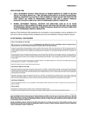 Early Retirement Application Form