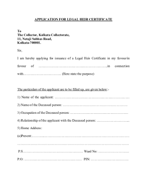 Legal Heir Certificate Application