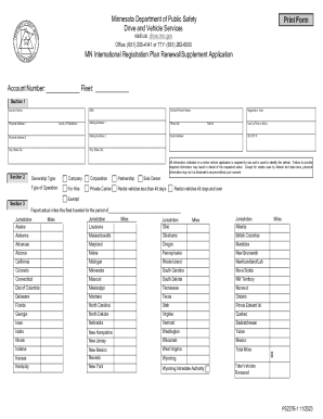 Minnesota IRP Renewal Application