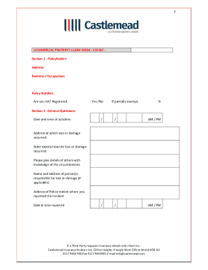 Commercial Property Claim Form