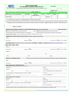 UTI Children’s Career Fund Application Form