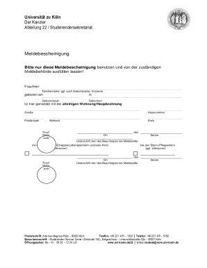 Meldebescheinigung