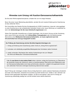 JobCenter Herne Housing Relocation Form